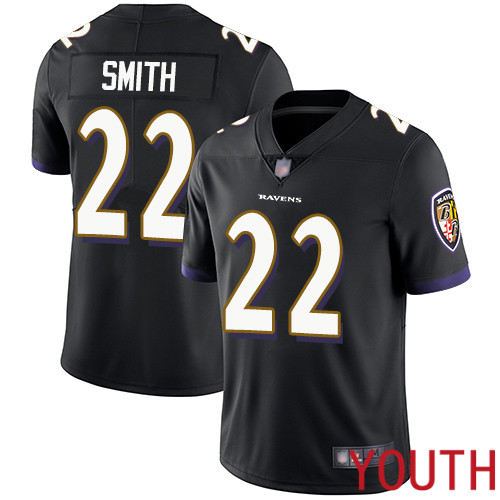 Baltimore Ravens Limited Black Youth Jimmy Smith Alternate Jersey NFL Football #22 Vapor Untouchable->youth nfl jersey->Youth Jersey